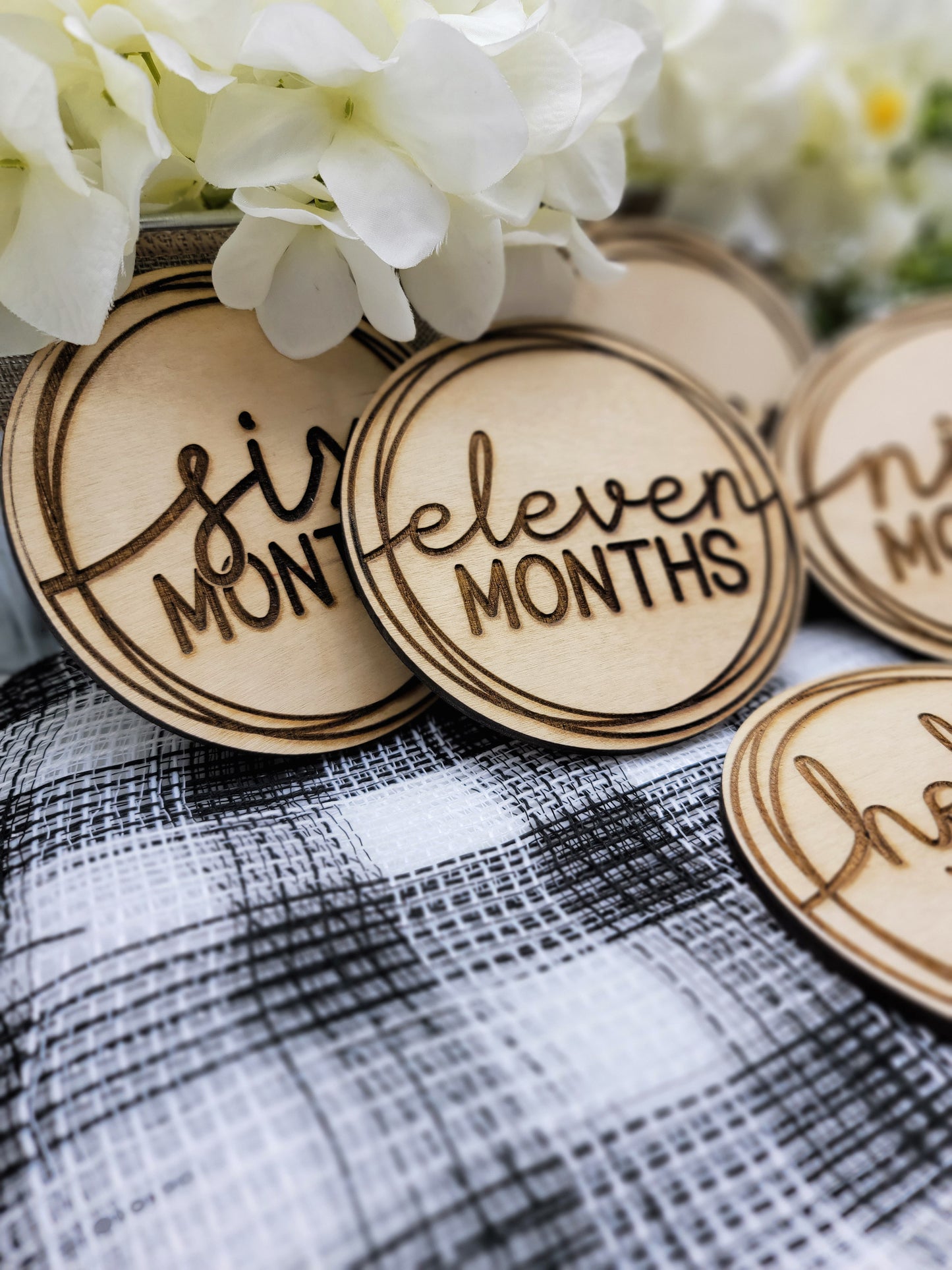 Baby Milestone Round Wood Markers