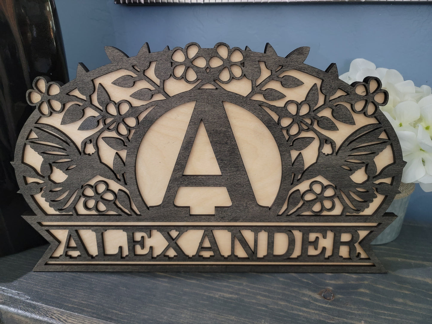 Hummingbird Monogram Sign