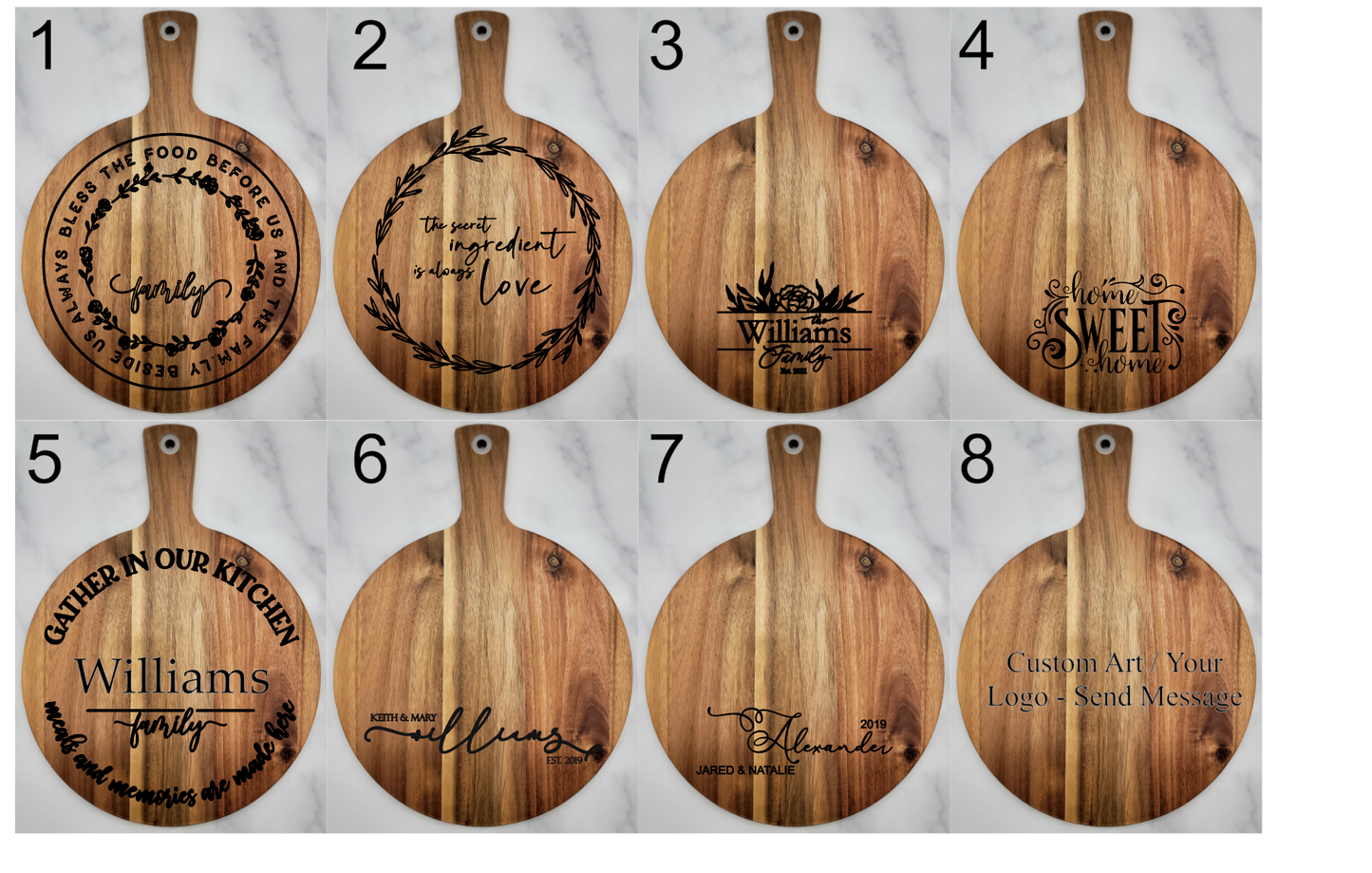 Round Acacia Wood Cutting Boards