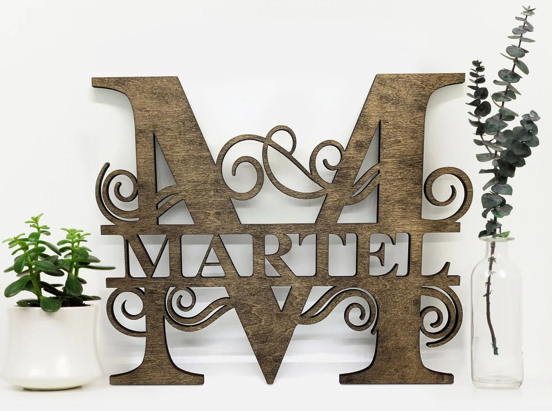 Split Monogram Swirl Sign
