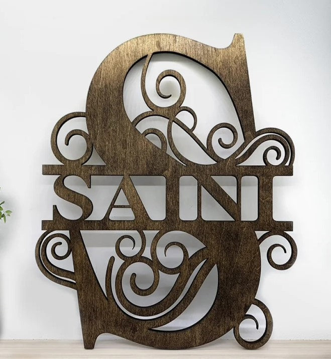 Split Monogram Swirl Sign
