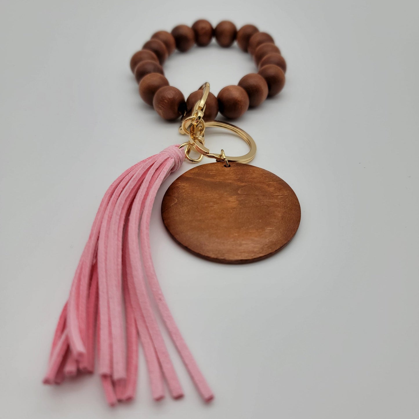 Wooden Bead Wristlets - Suede Tassel