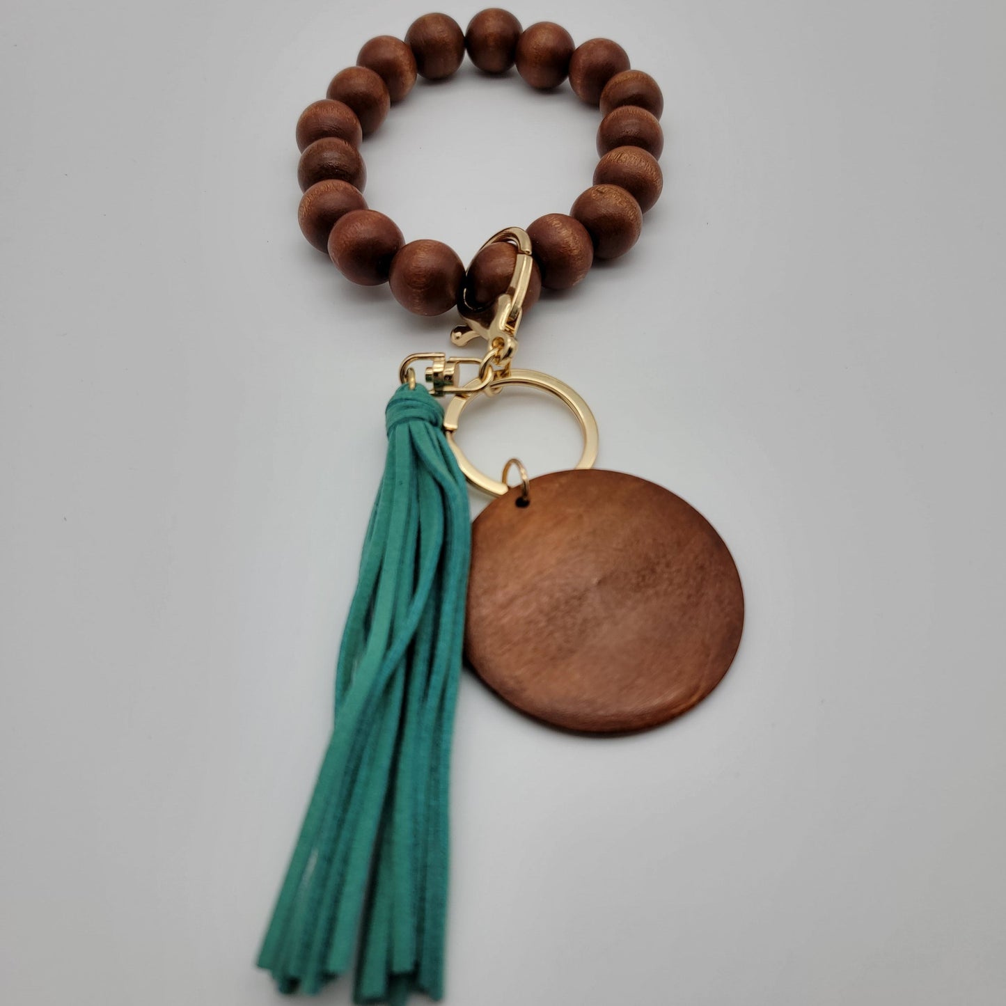 Wooden Bead Wristlets - Suede Tassel