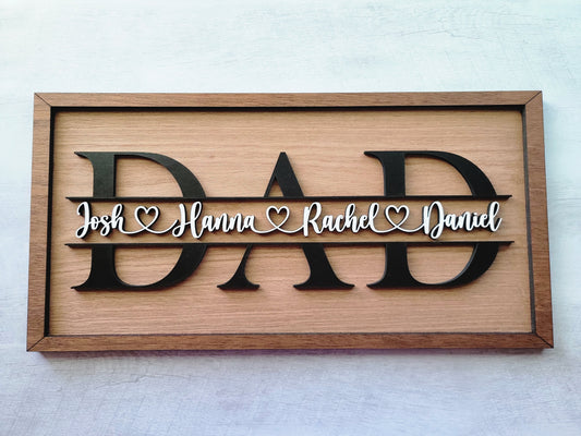 Personalized "Dad" Sign