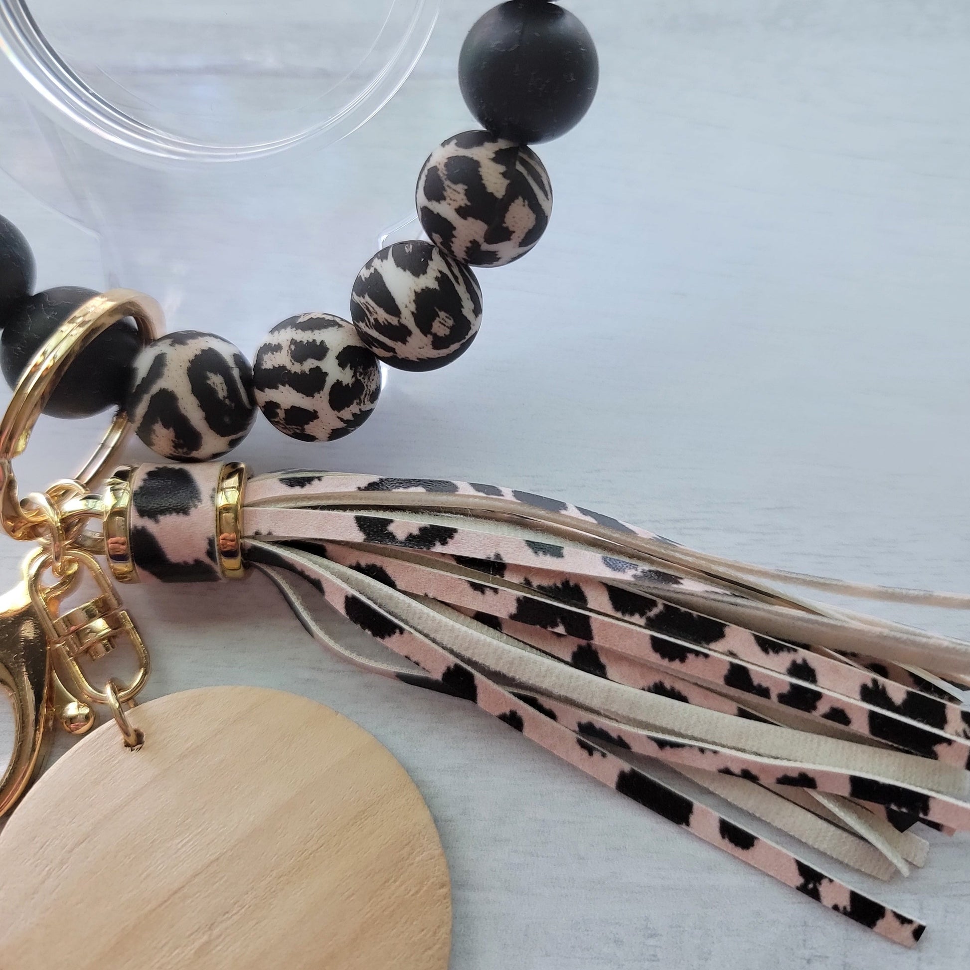 Leopard Faux Leather Tassel