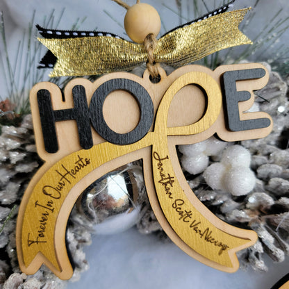 Hope Memorial Cancer Ornament or Fighter, Survivor, Taken Ornament