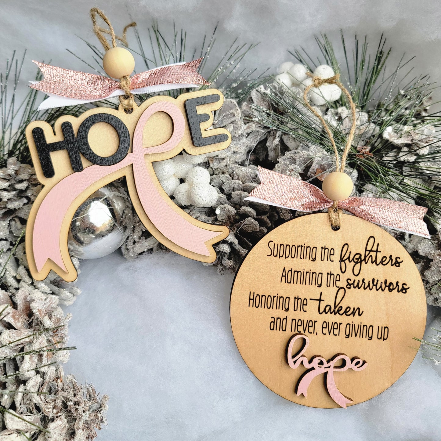 Hope Memorial Cancer Ornament or Fighter, Survivor, Taken Ornament