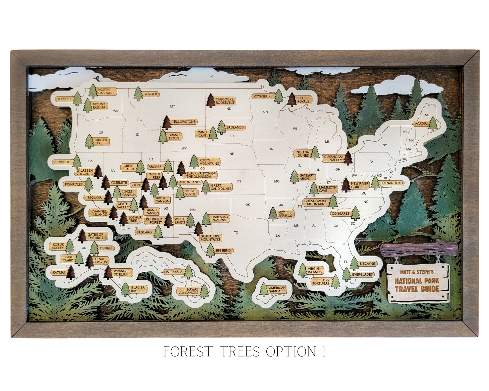 Personalized National Park Travel Map Sign